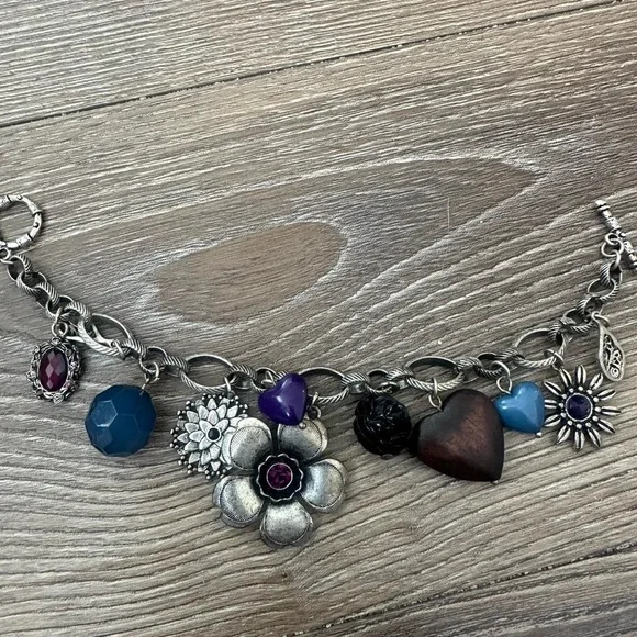 Vintage Handmade Whimysgoth Y2K Silver Chunky Charm Bracelet - Picture 5 of 8